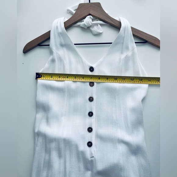 Stolen Hearts white Halter Romper wide leg open back flowy boho summer S - Picture 5 of 11